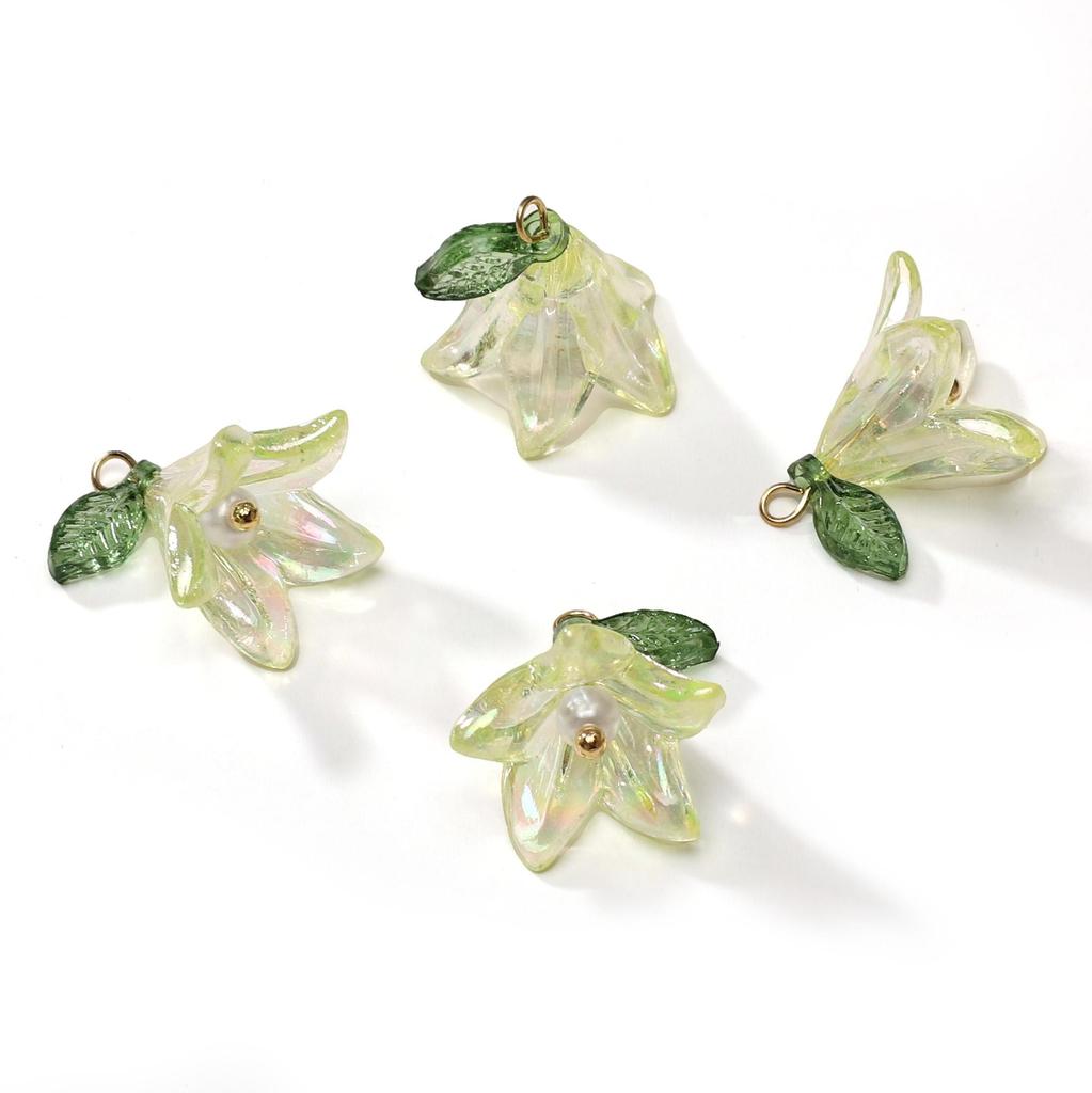 2/10 Piezas Colgante de Lirio Perla Cuentas Acrílicas Para DIY Collar Pulsera Pendientes Fabricación de Joyas Accesorios para Manualidades