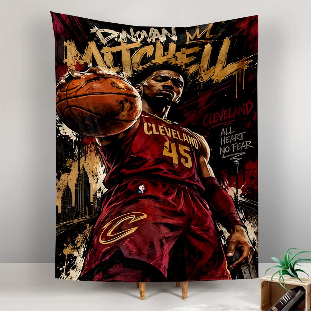 Donovan Mitchell 45 Cleveland Cavaliers Art Tapestry Wall Hanging Decor for Living Room Bedroom Home
