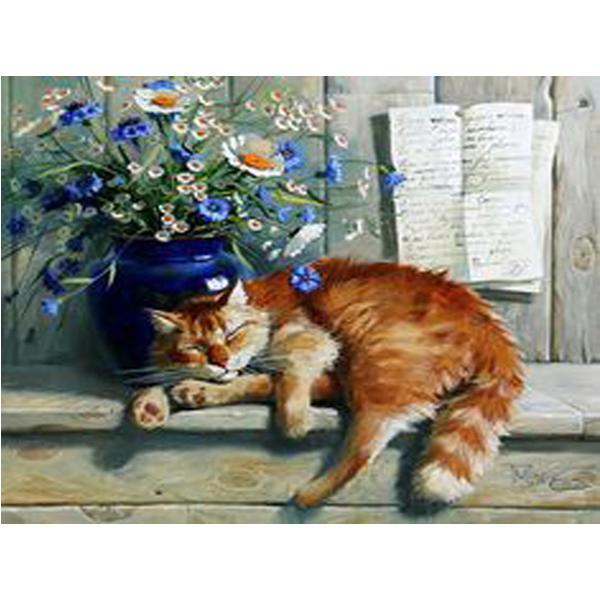 Kit De Broderie Diamant 5D à Faire Soi-même, Motif Chat Coloré, Peinture Avec Strass Chat