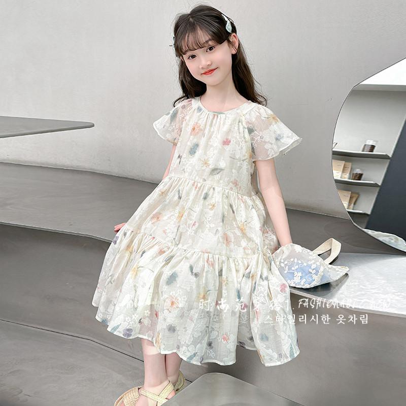 Girls' dress 2026 summer new children's summer dress, mid size princess dress, stylish children's clothing trend