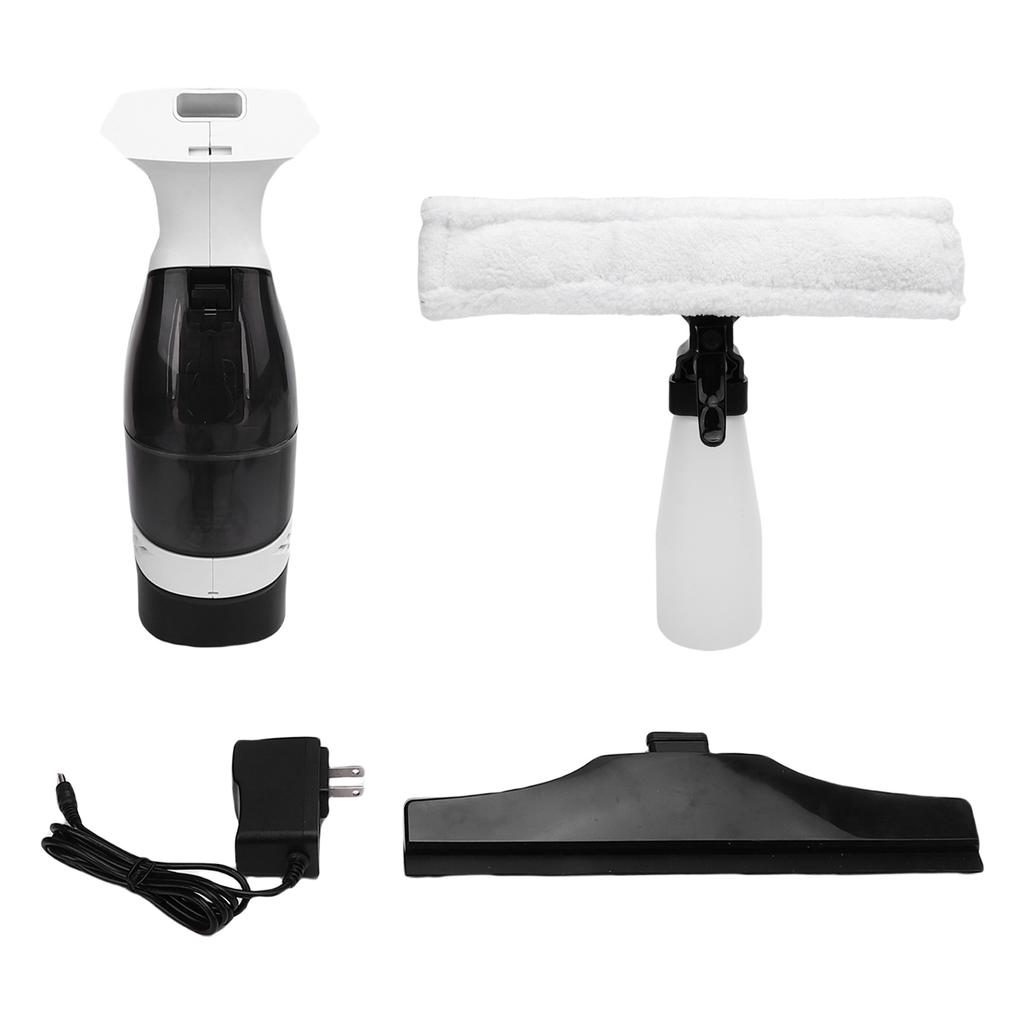 Window Vacuum Squeegee Cordless Rechargeable Portable Automatic Electric Wiping Tool Household Supplies White US Plug