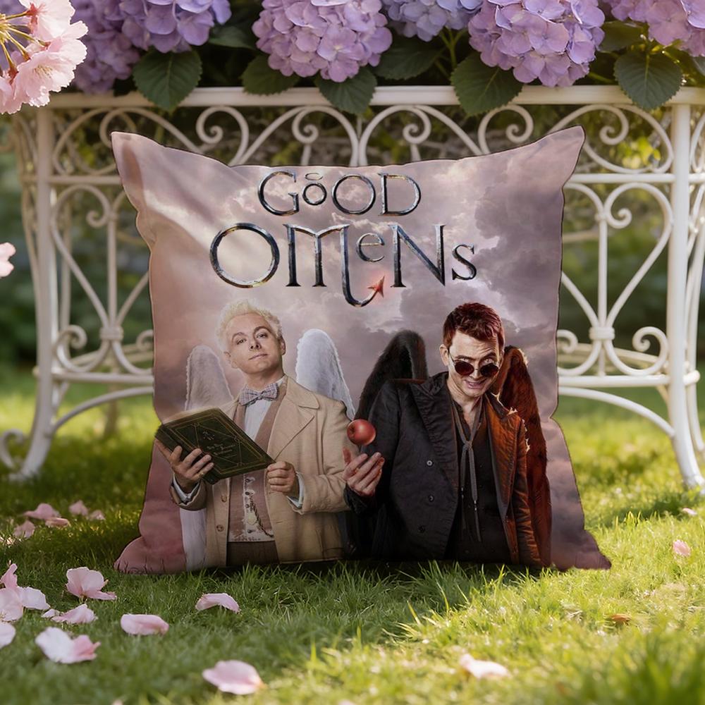 Tv G-Good O-Omens Cushion Cover Home & Car Dual-Scene Pillow Cover: Reversible for Premium Comfort