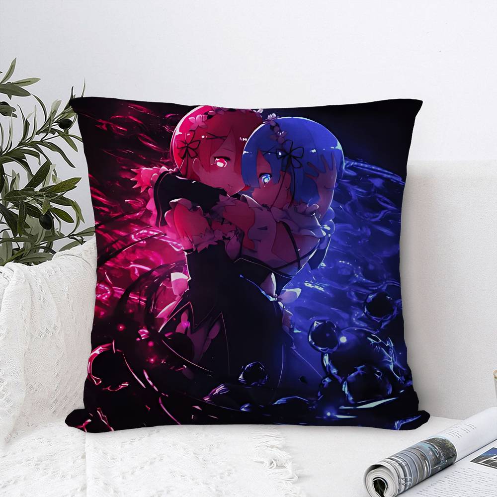 Re Zero anime Pillowcase toon Gift Cushion Cover Bedroom Home Sofa Chair Seat Decor pillow case
