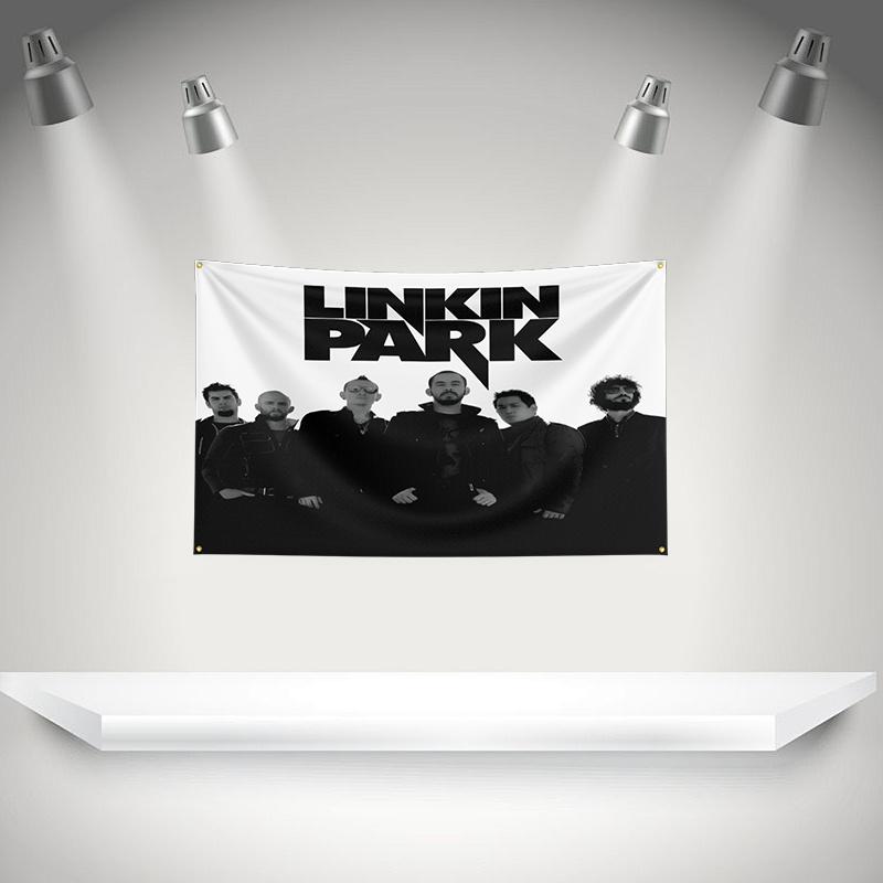 L-Linkins Park Flag Rock Music Band Banner HD Printing Tapestry Exhibition, Music Band Fans, Garage Decor