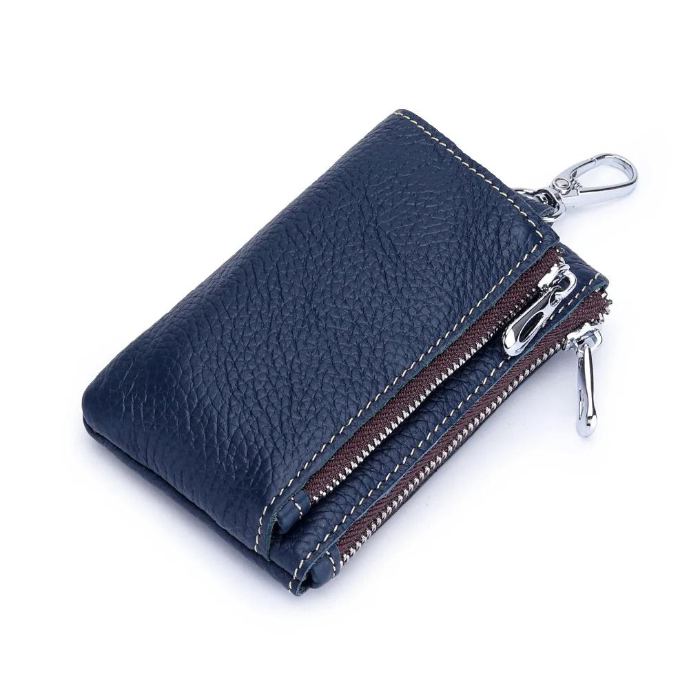 Cowhide Multi-functional Key Bag Genuine Leather Keychain Men Key Holder Women Keys Organizer Pouch Wallets Housekeeper Key Case