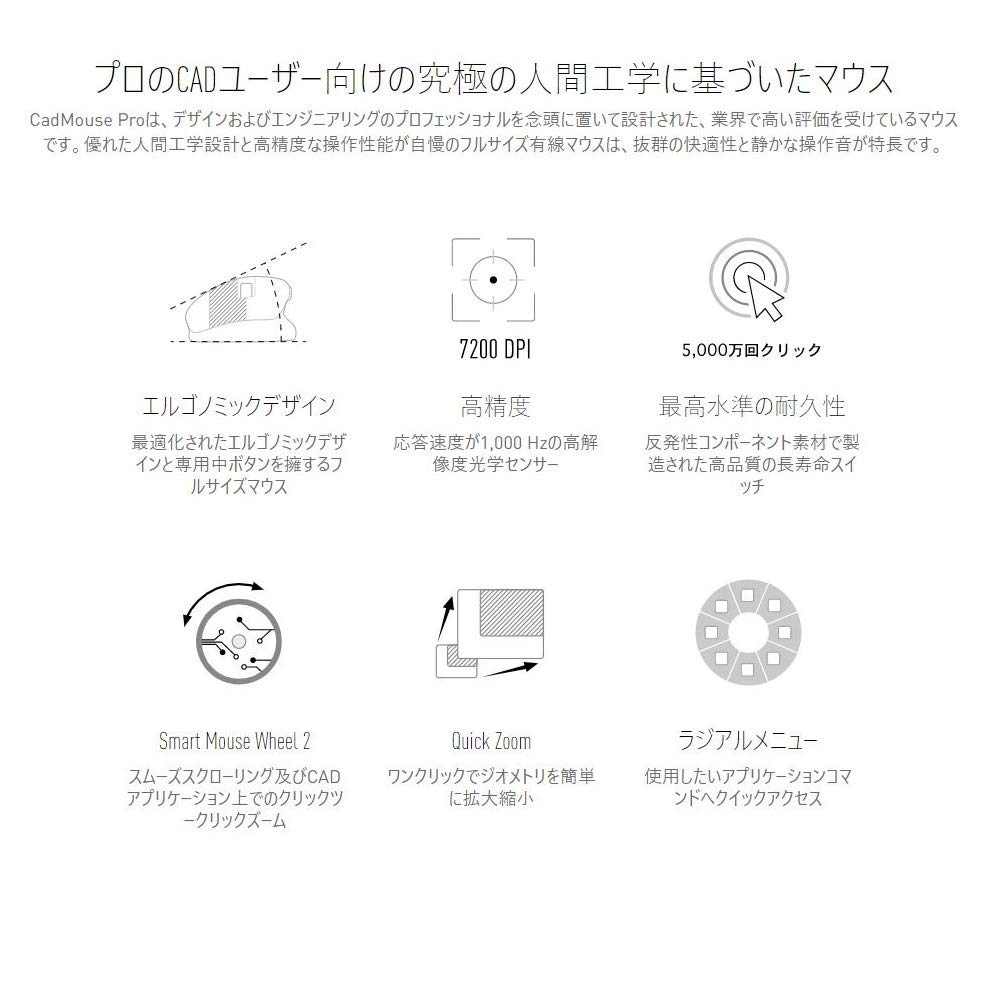 3Dconnexion CAD Mouse, 3D Connection, Official Japanese Product, CadMouse Pro CMP 3DX-700080
