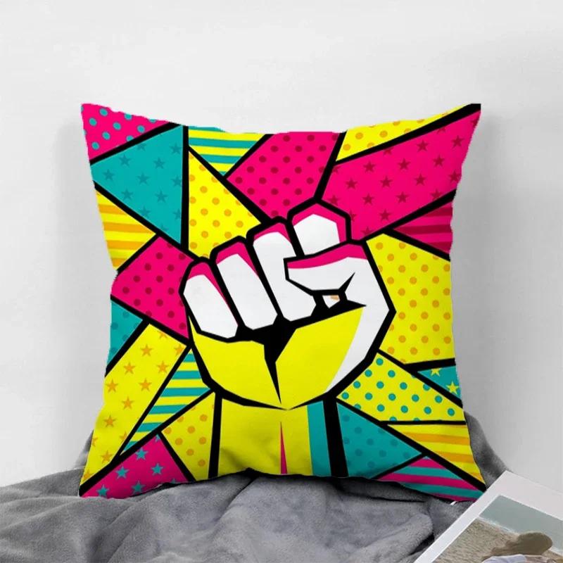 Pop Art Kissenbezüge für 45x45 Kissen Dekorative Sofakissenbezüge 60x60 Kissenbezug 40x40 Paarkissen Kissenbezüge 50x50