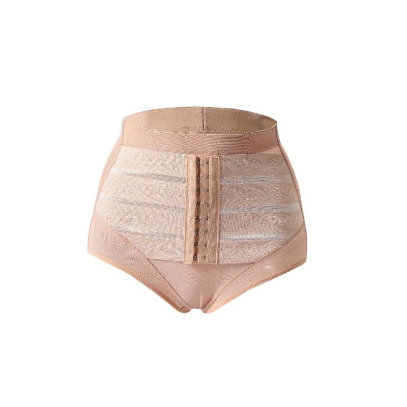 High Waist Tummy Control Shapewear Panties with Front Hooks for Women M абрикосовый