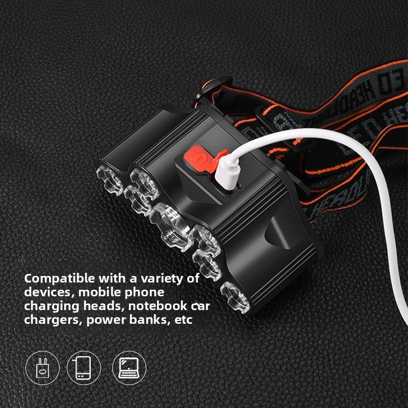 11LED Super Bright Rechargeable Headlamp: Long Battery Life for Night Running, Cycling, Fishing & Outdoor Sports