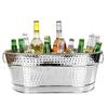 Cadă de băuturi galvanizată, Cadă lungă ovală, Răcire pentru cocktail de bere șampanie, Metal galvanizat