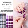 Chameleon Gradient Semi-cured Gel Nail Stickers, Cross-border Mirror Aurora Semi-baked Gel UV Nail Stickers