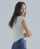 Peulaentigseobiseu Ribbed Cap Sleeve T-Shirt - White