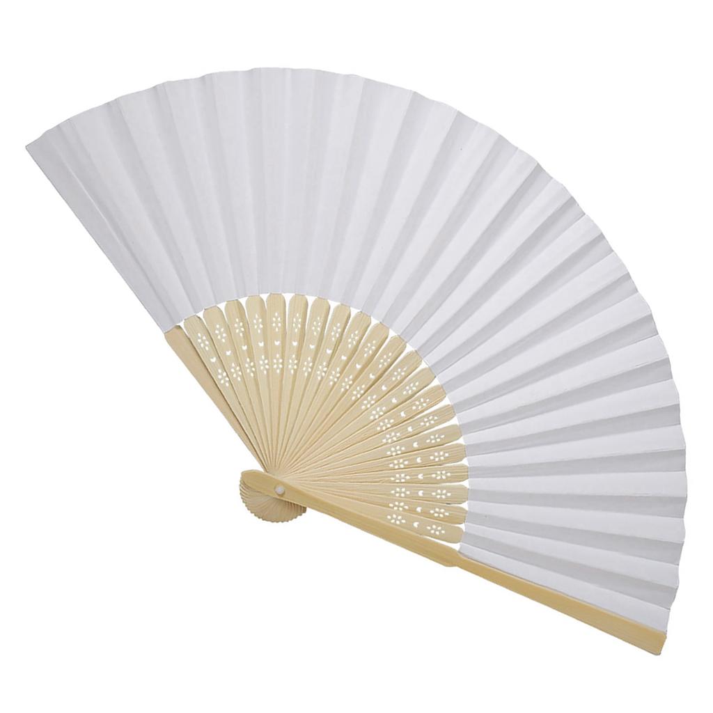 Various Colors Chinese Folding Bamboo Ribs Fan DIY Blank Paper Fan Wedding Shower Party Decor