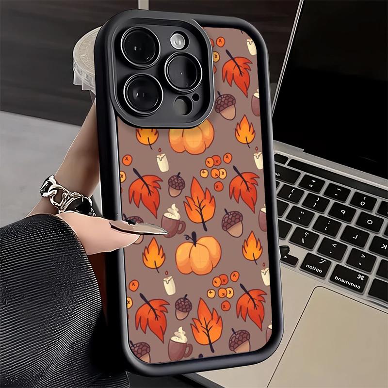 Phone Case for iPhone 17 Air 16E 15 16 Pro Max Pumpkin Happy Fall Autumn Cover 14 Plus 13 12 Mini Soft Shell Silicone Fundas