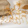 Golden Snake Bone Chain Bow Earrings For Women Fashion Versatile Dainty Ear Jewelry