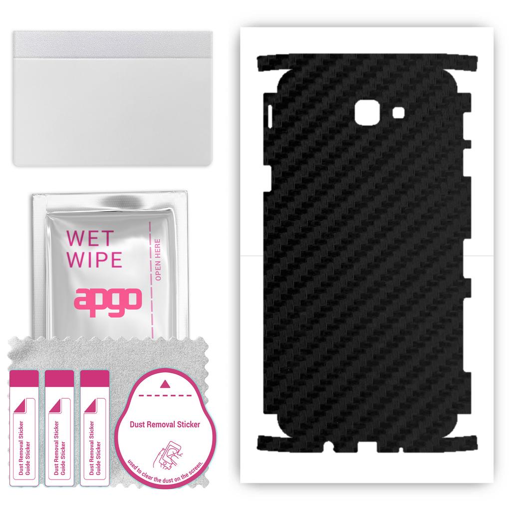 apgo Autocolant de protecție pentru spate + fețe compatibil cu Samsung Galaxy J5 Prime, folie completă, folie, vinil - model negru fum