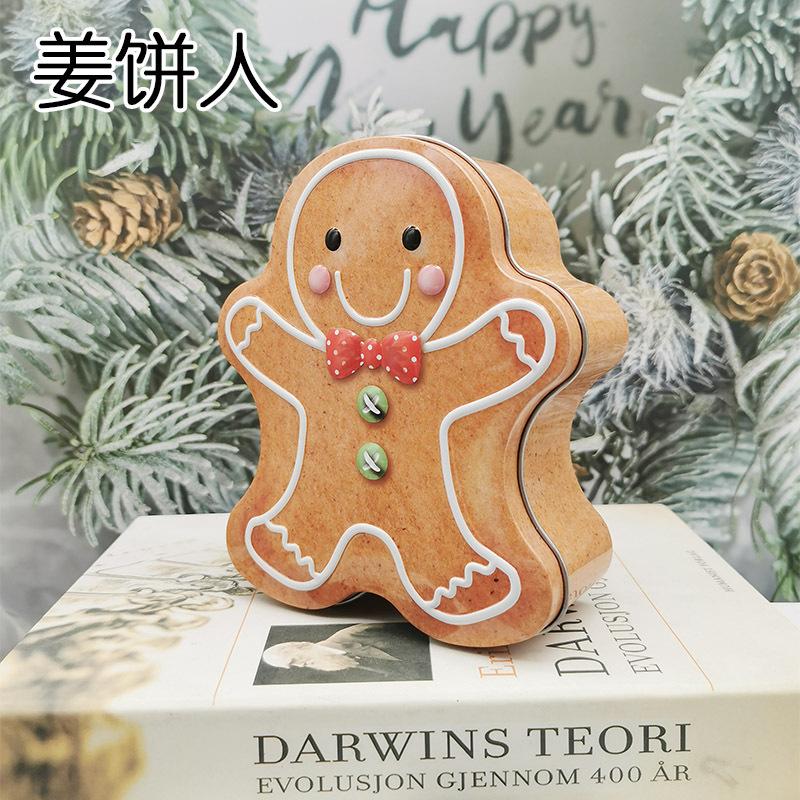 

1 Pcs Christmas Series Storage Box Gingerbread Man Iron Gift Sugar Box Christmas Merry Home Decor New Year Christmas Gift Box