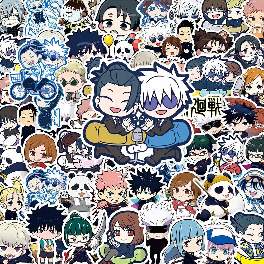 10/50/100pcs Q Version Jujutsu Kaisen Anime Stickers Kawaii Gojo Satoru Decals DIY Guitar Laptop Journal Cute Cartoon Sticker