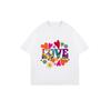Black Oversized T Shirt Love Heart And Flower Print Graphic Tee For Casual Wear And Everyday Style