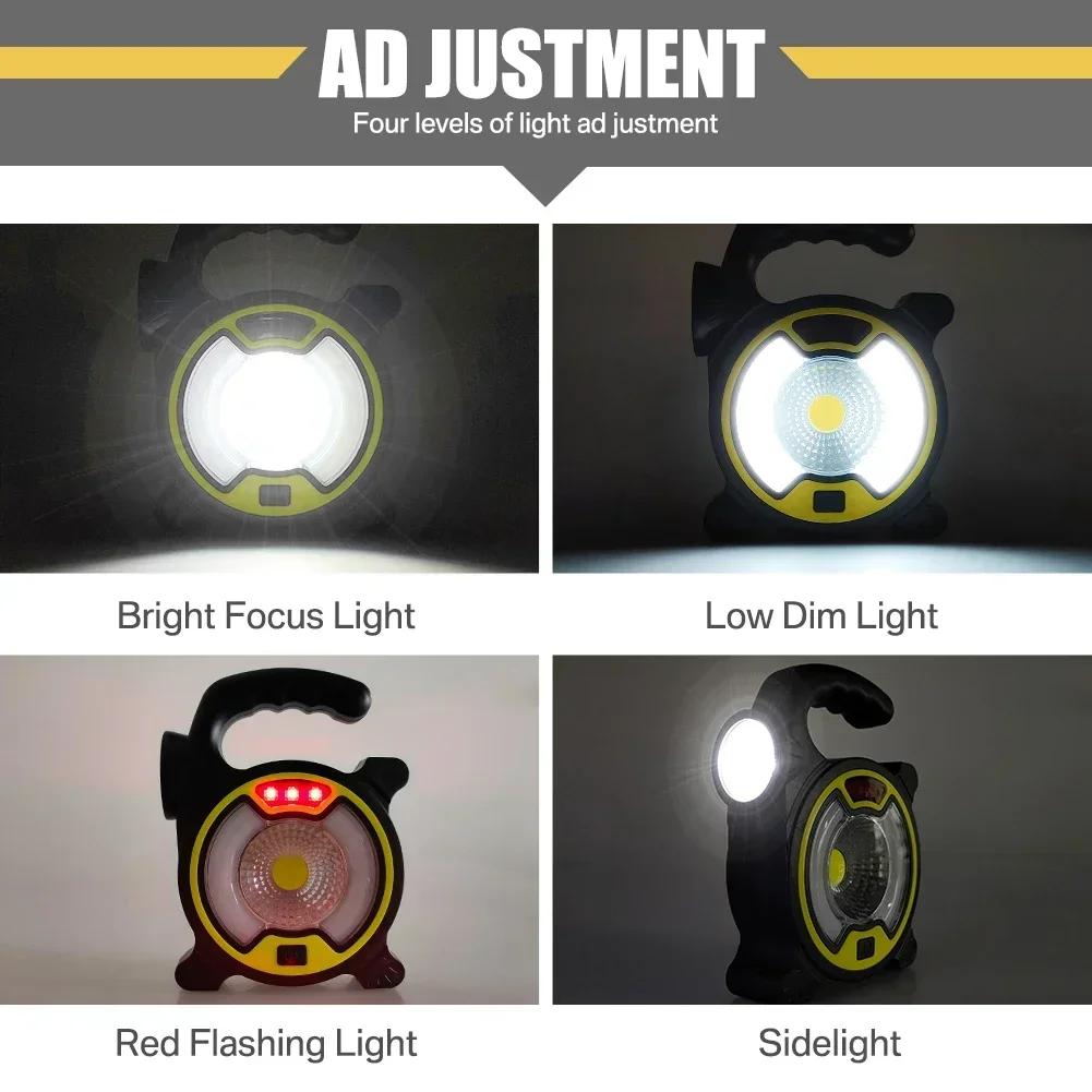 LED COB Work Lamp Portable Lantern Spotlight Searchlight Outdoor Camping Light Mini Handheld Work Light Flashlight for Camping