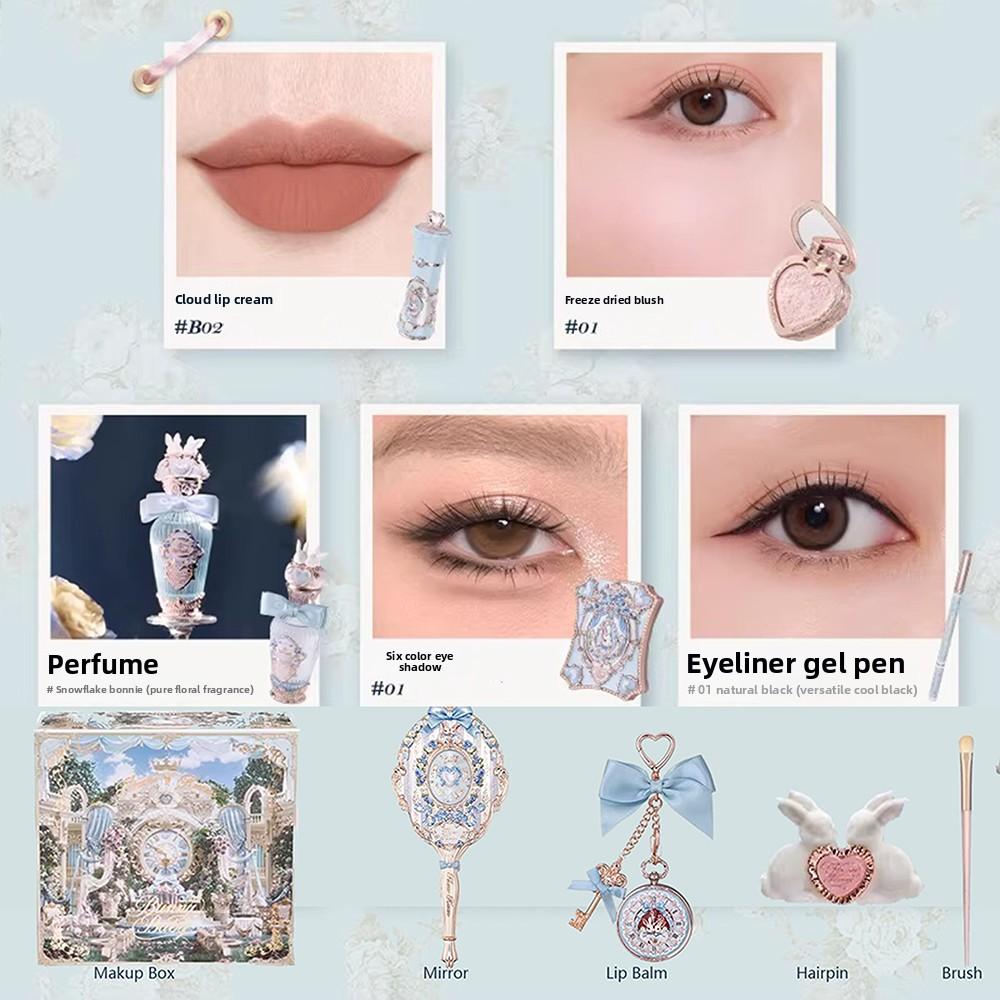 Flower Knows Garden Collection Lip Cream Blusher Air Cushion CC Cream Liquid Foundation Fruity Perfume Makeup Gift Box 10pcs