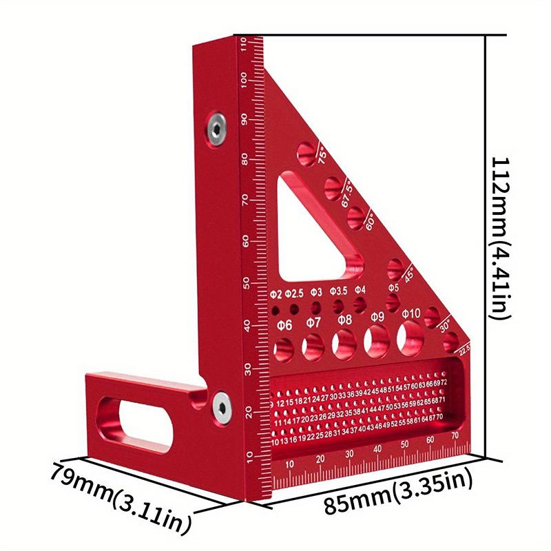 Square Woodworking Protractor Aluminum Alloy Miter Triangle Ruler High Precision Layout Measuring Tool For Engineer Carpenter