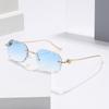 Retro Frameless Cat Eye Sunglasses for Women - UV Protection & Sun Protection, High-End Style