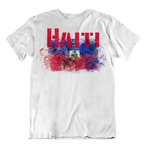 Haiti Bicolour Flag T-Shirt City Trophy Royal Blue Palm Liberty Gift S