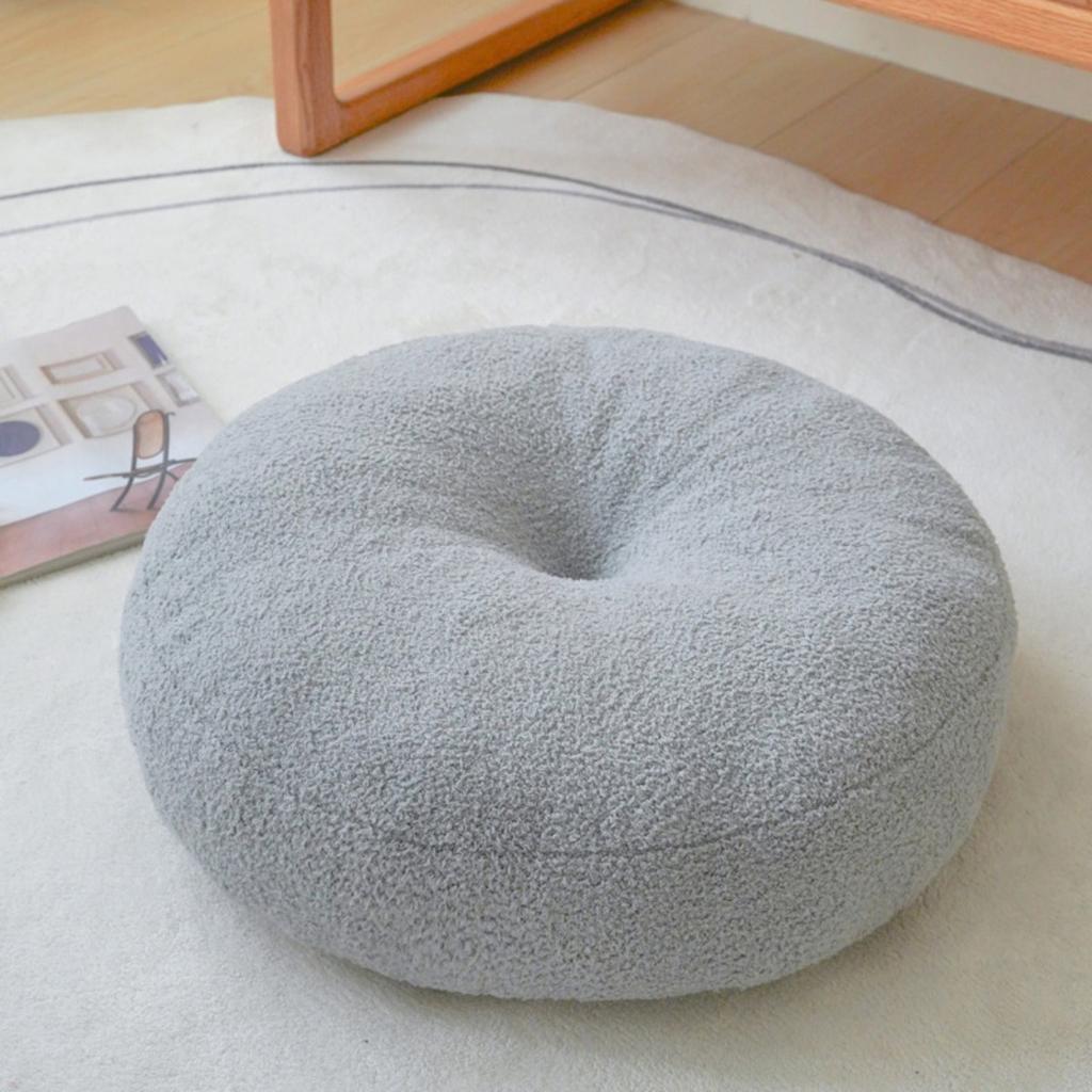 Solid color Teddy velvet cushion, thickened circular balcony window sill, floor tatami seat cushion