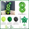 40 inch green pixel digital balloon set (0-9) pentagram aluminum foil balloons for decorating boys and girls' birthday parties