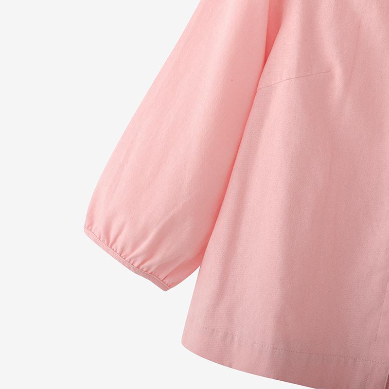 ZANZEA Women Casual Doll Collar Solid Color Loose 3/4 Sleeve Blouse