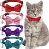 Beliebter neuer niedlicher Samt-Haustierhalsband-Schleifen-Glocken-Stil verstellbar mehrfarbig Katzen- und Hundezubehör