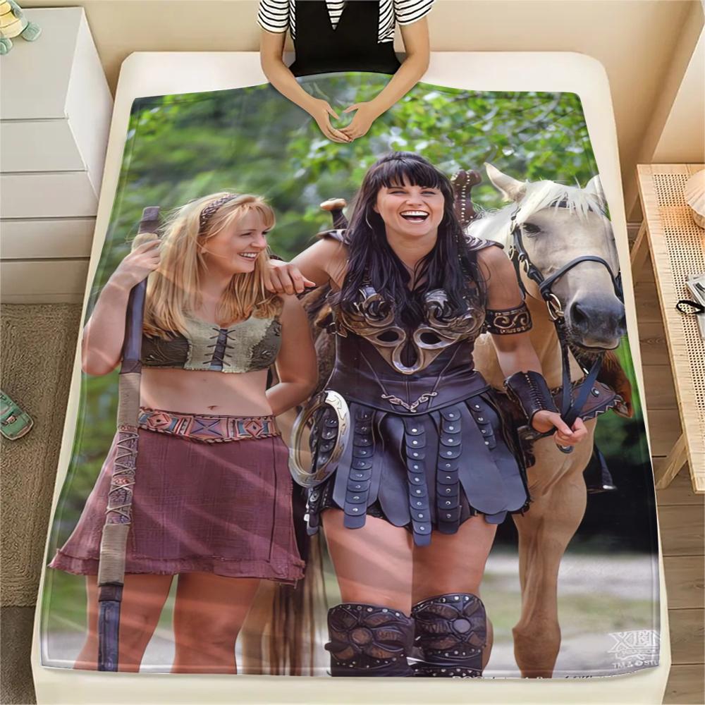 1PC Xena Warrior Print Flannel Blanket, High quality Comfortable for All Seasons, Home Decor, Warmth and Comfort, Perfect for Christmas Gifts252