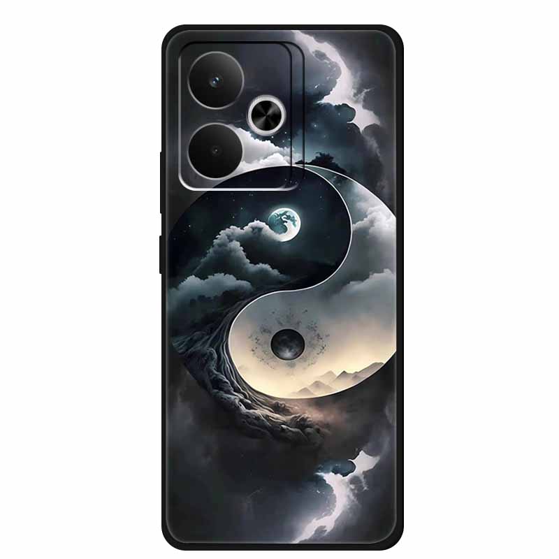 Phone Case For Realme GT 7T Case Flowers Soft Black Silicone Back Cover For Realme 14 5G 15 Pro GT7 Case Shockproof Coque Fundas