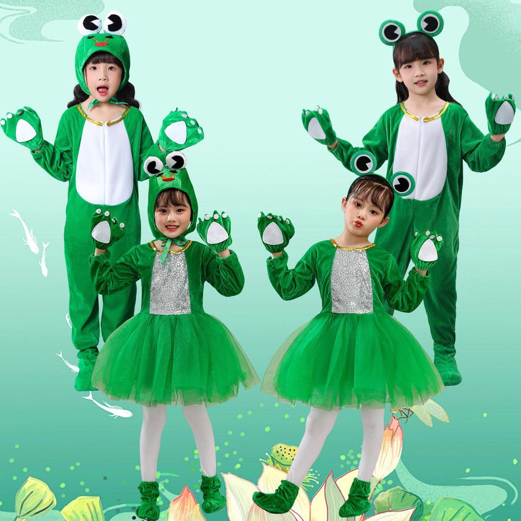 Costume da Ballo Rana Verde per Bambini - Vestito di Scena per Girini che Cercano la Mamma