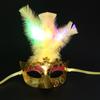 Light Blinking LED Glow Feather Butterfly Mask Women Girls Venetian Mard Gras Masquerade Masks Party Wedding Festival Costume