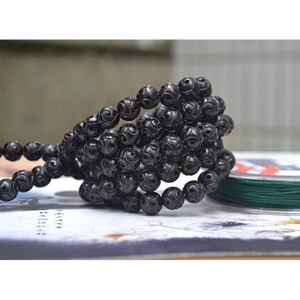 10 Lot Black Wood Beads Buddhist Print Necklace Anlets Key Decor 12MM