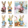 Charming Bunny Statue Handcrafted Rabbit Sculpture Spring Home Accent