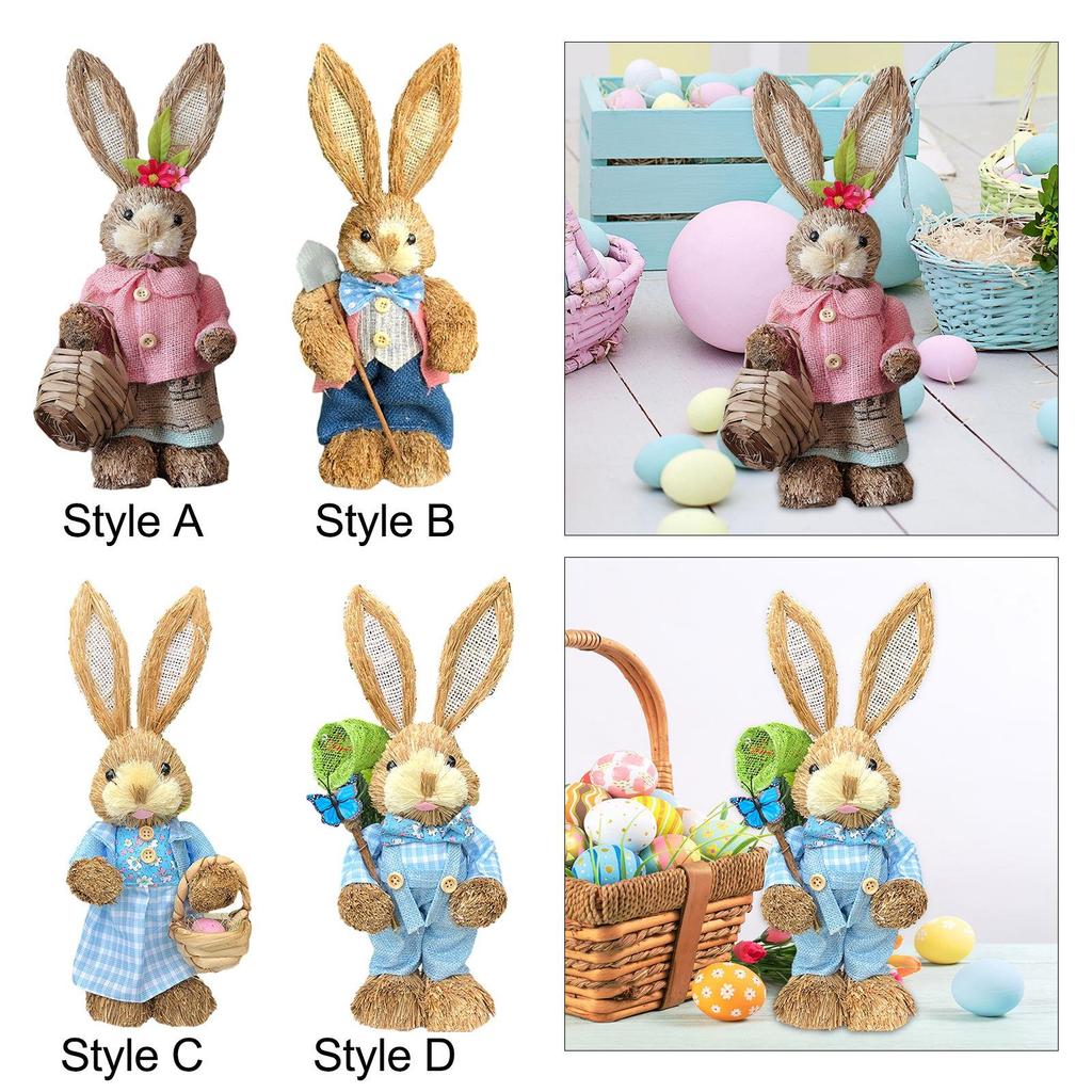Charming Bunny Statue Handcrafted Rabbit Sculpture Spring Home Accent