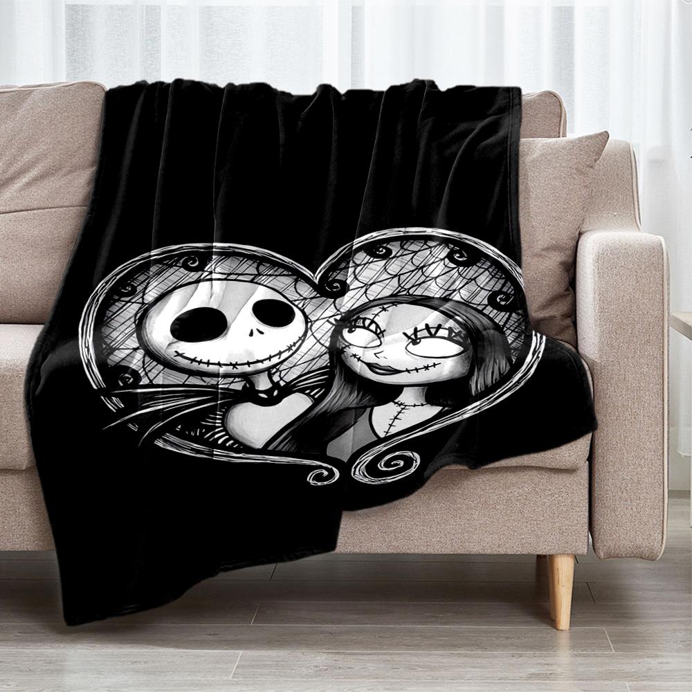 The Nightmare Before Christmas Theme Printed Blanket - Perfect for Couch, Bed, Travel & Outdoor Use | Machine Washable, Cozy & Durable.