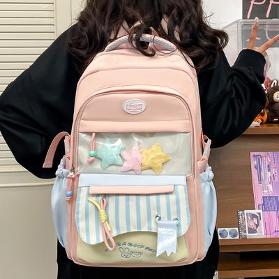 Junior High School Student Schoolbag Girl Korean Version Cute Campus High School Student Backpack Versatile Large Capacity Student Class Backpack