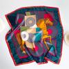 Summer new simple printing silk scarf simulation silk scarf 71cm small square scarf fashionable versatile professional scarf women