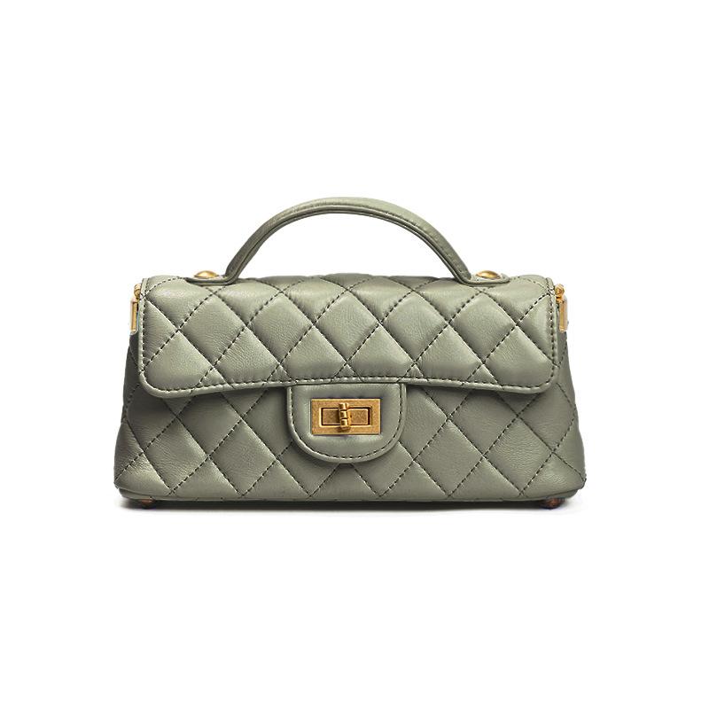 

Lingge Embroidered Thread Small Bag Women s Bag New Handheld Small Square Bag Western Style Small Fragrant Wind Chain Single Shoulder Crossbody Bag 22*7*11cm