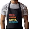 Kitchen Apron - Michel Myth Legend Vintage - Black - Durable Cotton - Breton Print