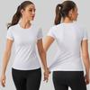 Damen Kompressionsshirt Kurzarm Sportliches Yoga Lauf T-Shirt Sommer Fitnessstudio Workout Schnelltrocknend Dehnbares T-Shirts Oberteile Baselayer