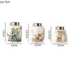 Retro Hand Painted Ceramic Tea Jar Tea Box Alloy Cover Sealed Moisture Proof Jar Tea Canister Candy Jar Household Teas Container