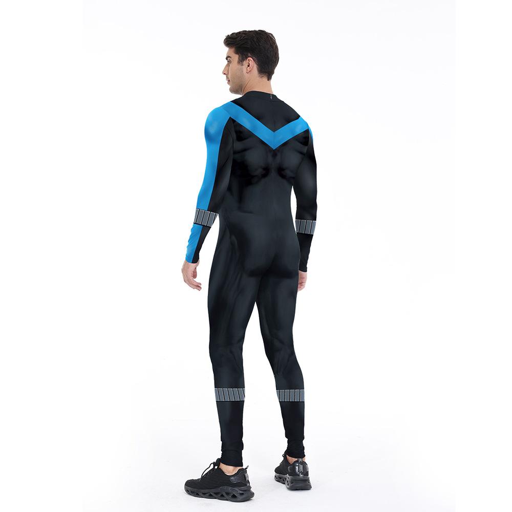 Men Anime Movie Superhero Eagle Halloween Cosplay Costume Adults Carnival Night Hero Party Digital Printing Onesie Tights