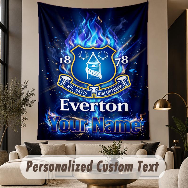 Custom Text Tapestry Everton FC Print Wall Tapestry Indoor Living Room Wall Decor