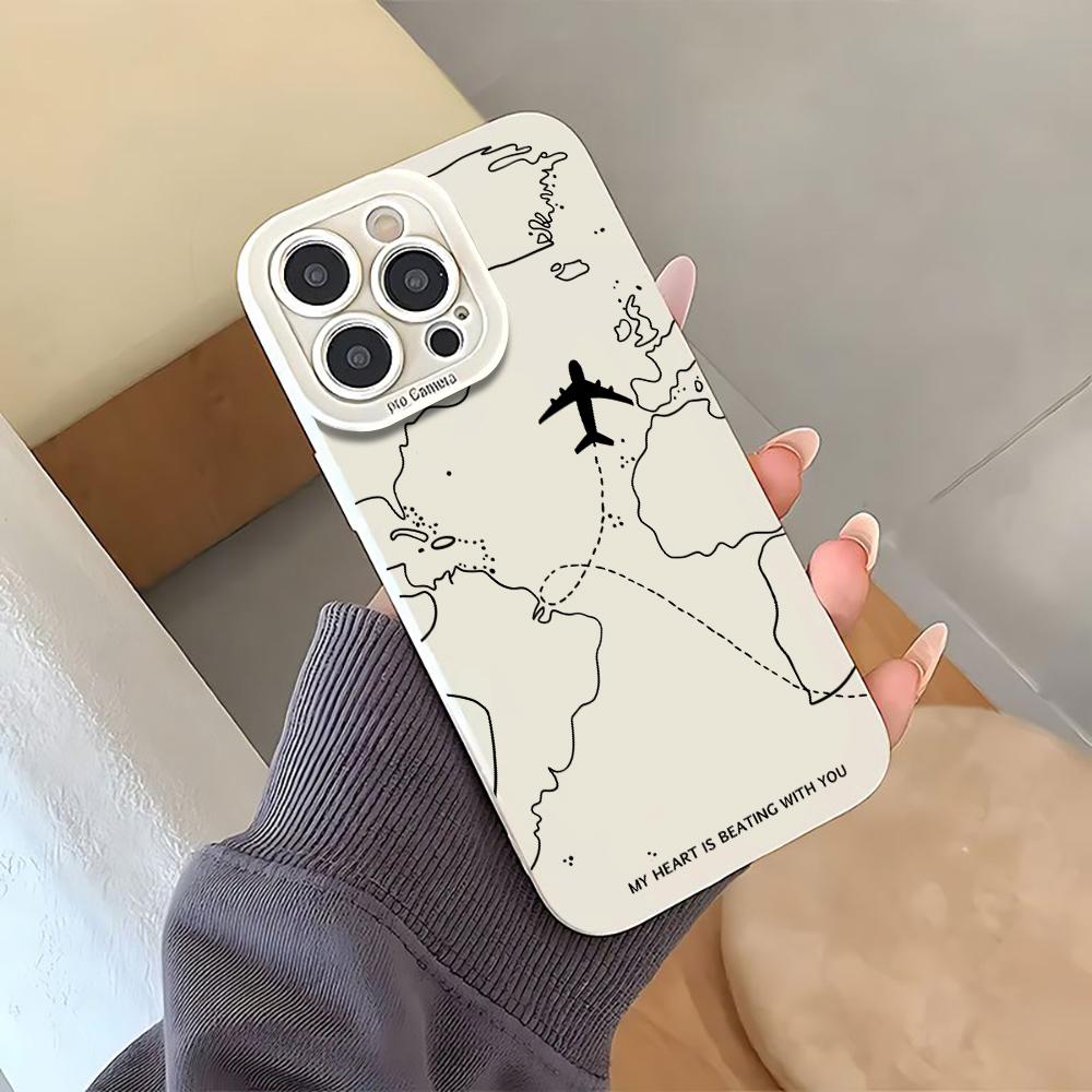 Travel Pattern Phone Case For iPhone 12 17 16 15 14 13 11 Pro Max For iPhone 7 8 16 15 14 Plus XS XR Shockproof Protective Funda