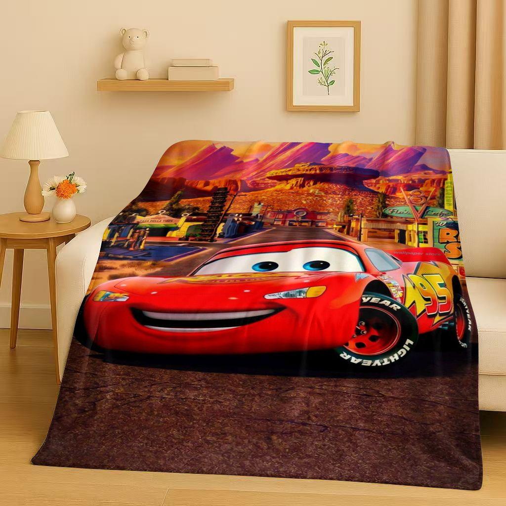 Sanrio Cartoon Cars Lightning McQueen Christmas Gift Flannel Blanket,Ultra Soft Plush Throw for Home Bedroom Bed Sofa Cover Kids